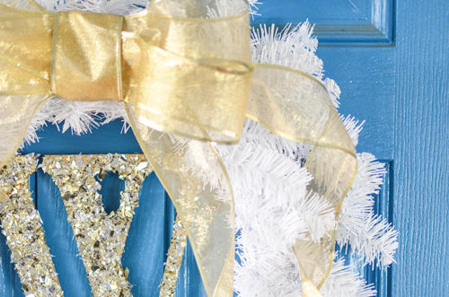 diy white and gold christmas wreath