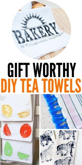 The Best Gift Worthy DIY Tea Towels | DIY Towels | DIY Gift Giving | DIY Project | DIY Towels For Kitchen | #gifts #giftguide #presents #uniquegifter #easy #towels