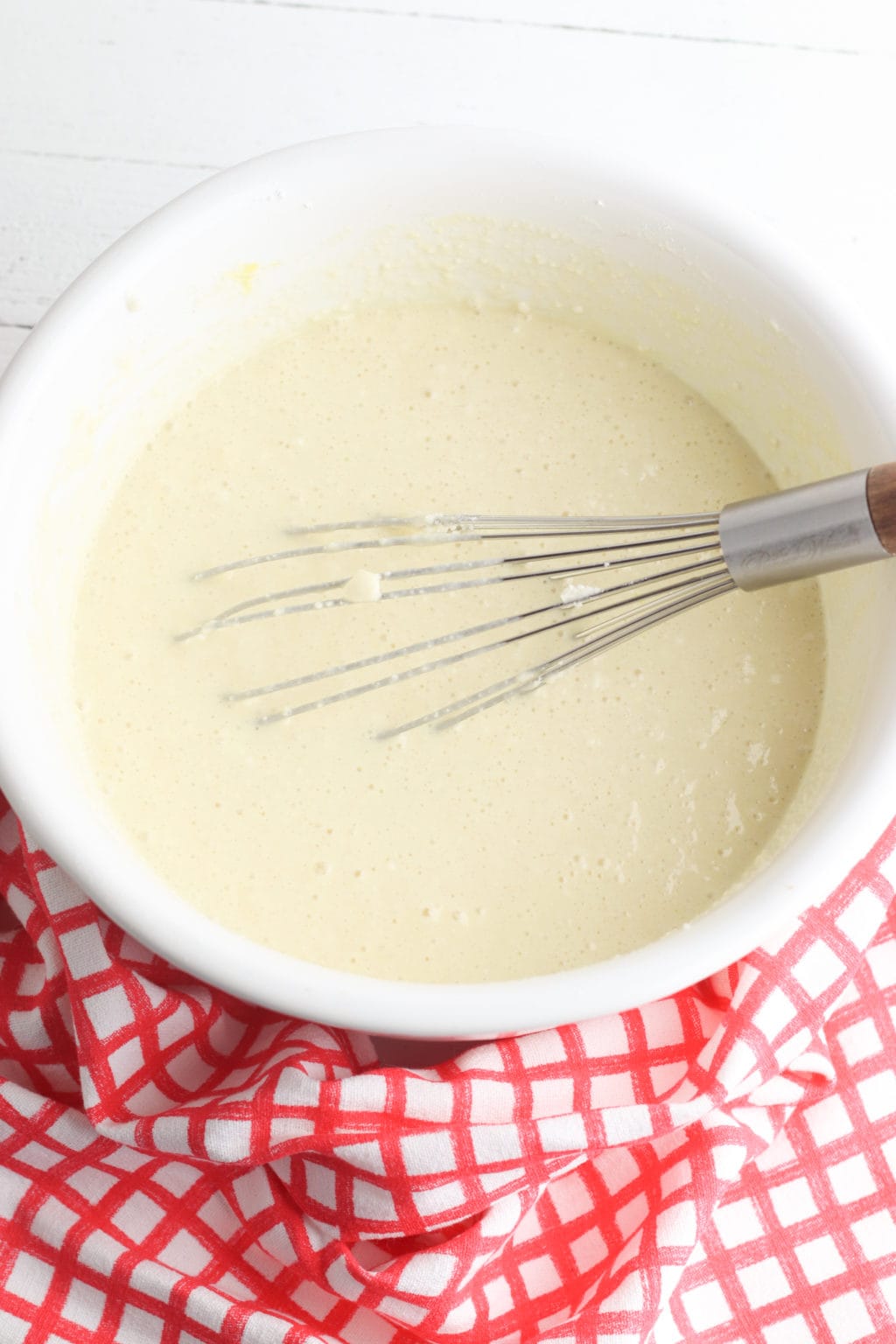 Pancake mix in a bowl