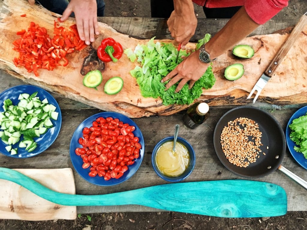 Making a homemade meal