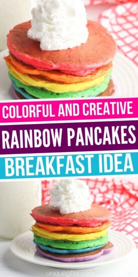 The Best Easy Rainbow Pancakes Recipe | Rainbow Pancakes | Easy Rainbow Pancakes | Fun Rainbow Pancake Recipe | #pancakes #easy #rainbow #simple #quick #uniquegifter