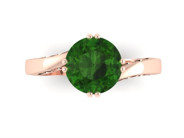 14Kt Gold Emerald engagement ring 