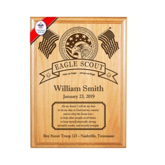 BSA Licensed - Eagle Scout Alder Plaque