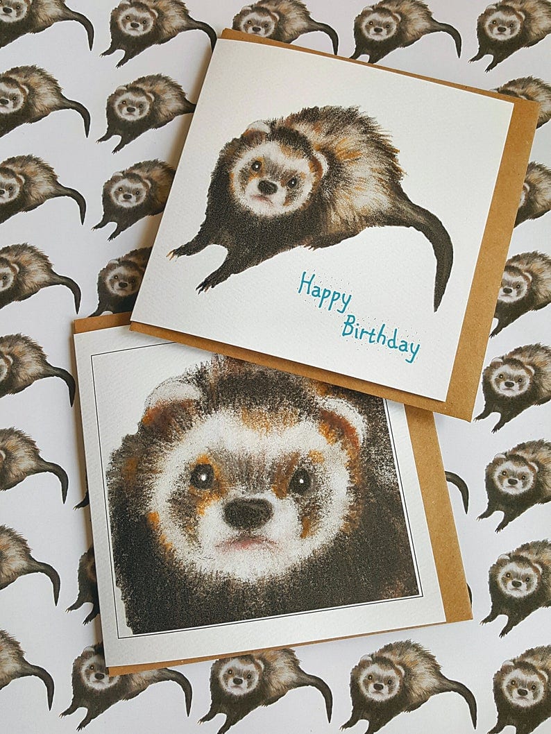 ferret birthday card for gifting to ferret lovers 