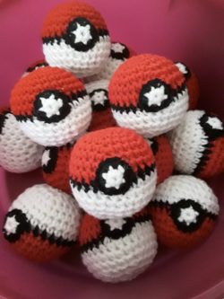 Crocheted Pokeballs