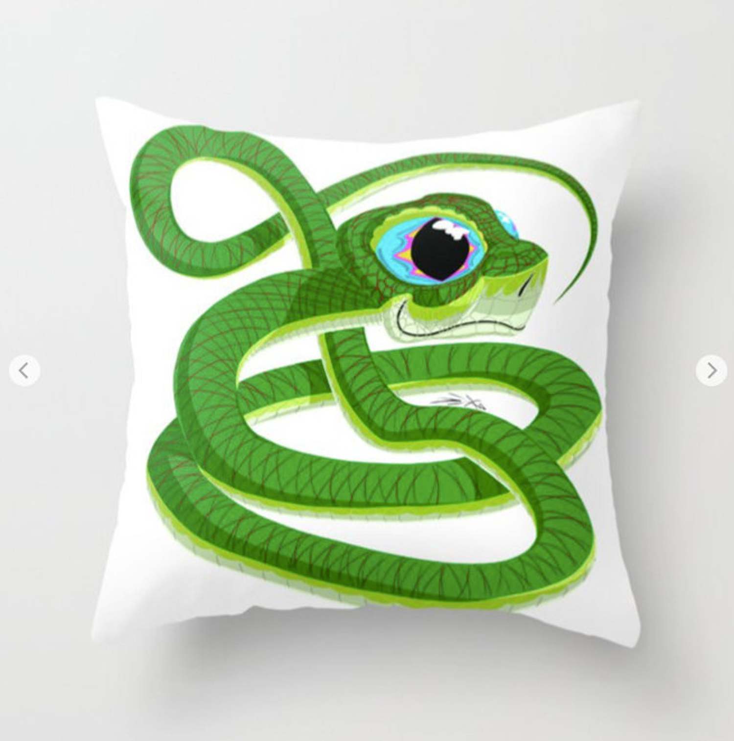 Cute Green Snake Pillow
