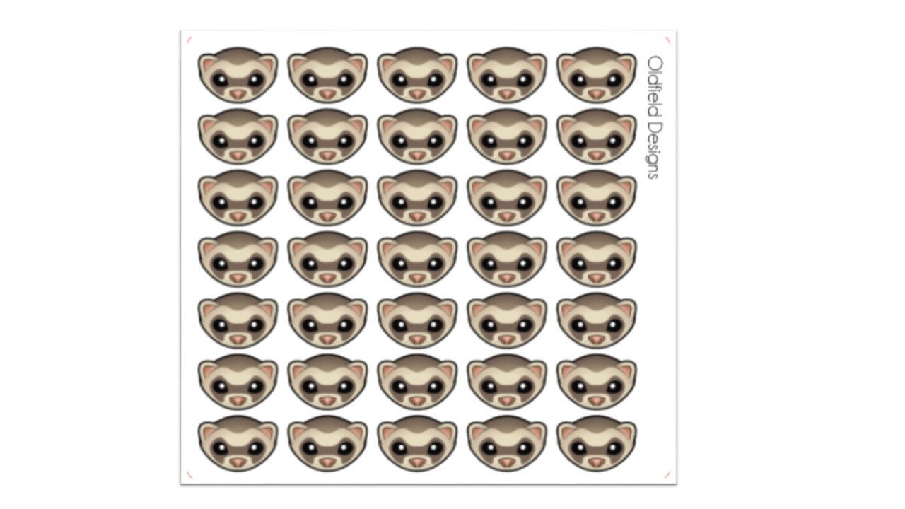 ferret face sticker sheet 