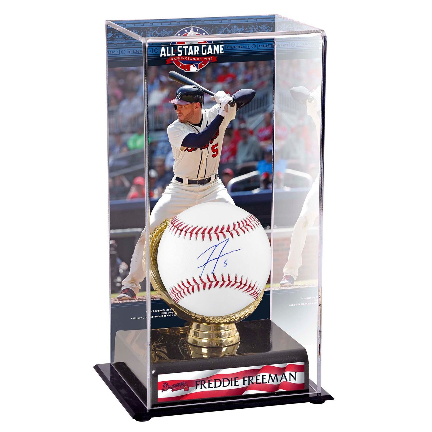 Atlanta Braves collectible baseball with showcase 