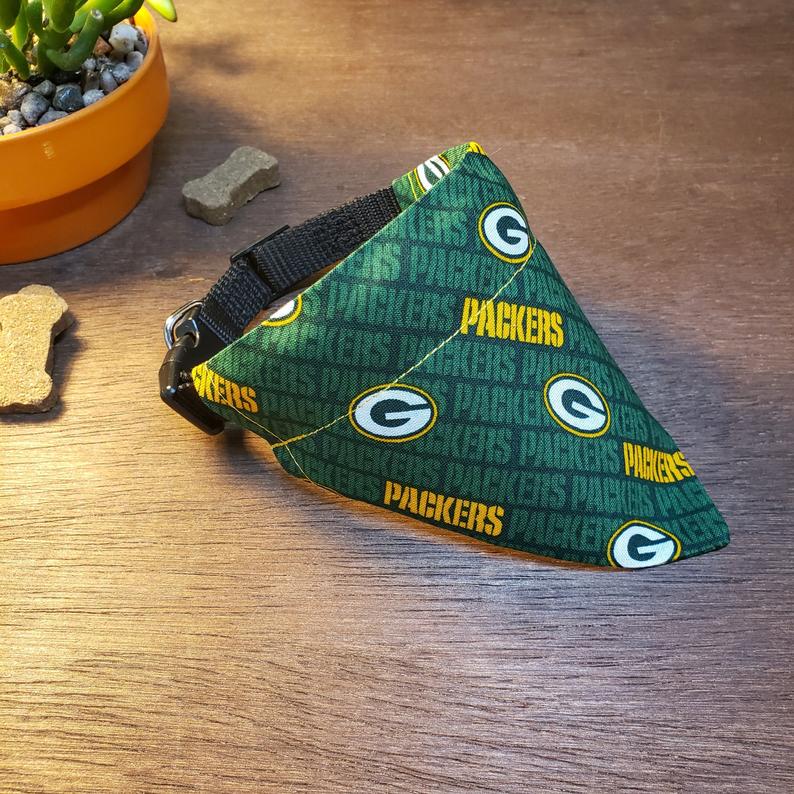Green Bay Packers logo clip on dog bandana