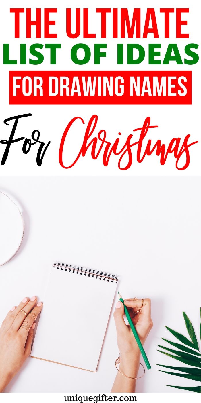 The Ultimate List of Ideas for Drawing Names for Christmas Gifts | Christmas Gift Exchange Ideas | Easy Gift Exchange | Gift Exchange Without Stress | #gifts #giftguide #presents #christmas #giftexchange #uniquegifter