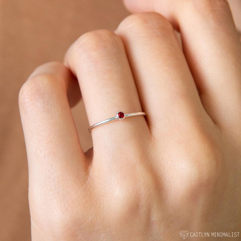 Minimalist Birthstone Ring