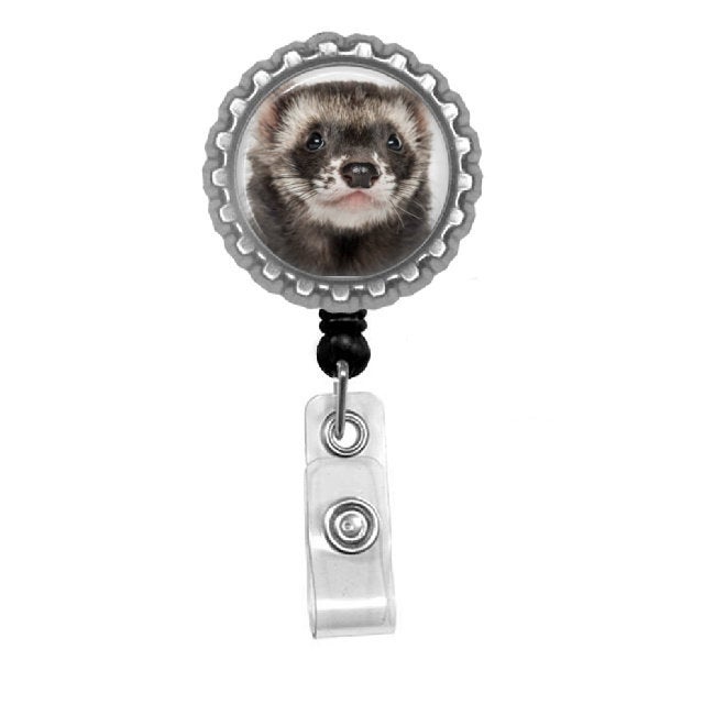 ferret image name badge holder 