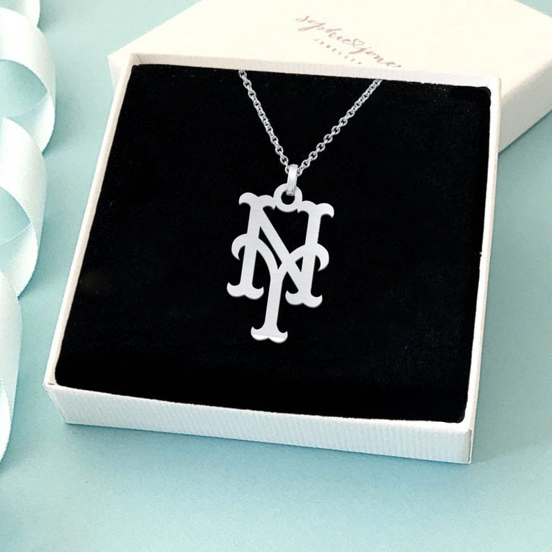 New York Mets Silver Necklace