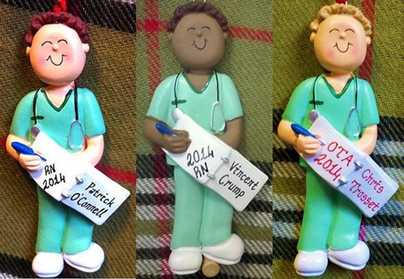 Personalized Christmas Ornament Male Nurse