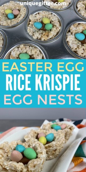 Rice Krispie Easter Egg Nests | Easter Snack Ideas | Easter Treat Ideas | Rice Krispie Dessert Ideas | Fun Easter Food | #food #easter #creative #unique #delicious #easy #simple #uniquegifter