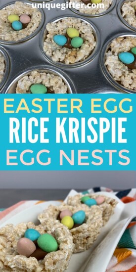 Rice Krispie Easter Egg Nests | Easter Snack Ideas | Easter Treat Ideas | Rice Krispie Dessert Ideas | Fun Easter Food #RiceKrispieRecipes #EasterDesserts #EasterRecipes #EasterTreatIdeas #Recipes #Easter #uniquegifter