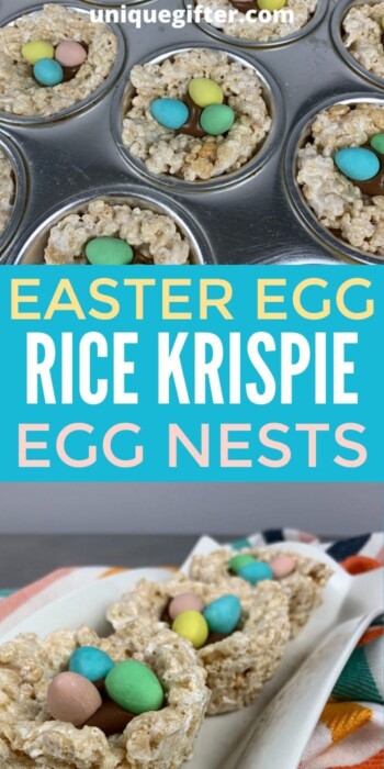 Rice Krispie Easter Egg Nests | Easter Snack Ideas | Easter Treat Ideas | Rice Krispie Dessert Ideas | Fun Easter Food | #food #easter #creative #unique #delicious #easy #simple #uniquegifter
