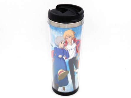 Best Howl's Moving Castle Gift ideas: Travel Mug with artwork from movie. 