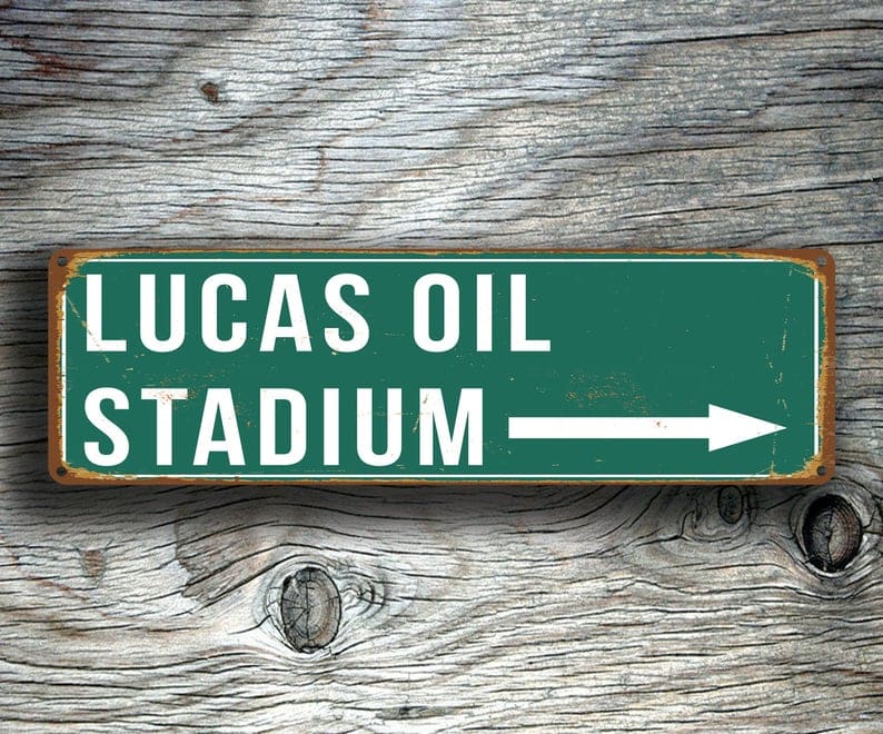 Vintage Style Lucas Oil Stadium Sign