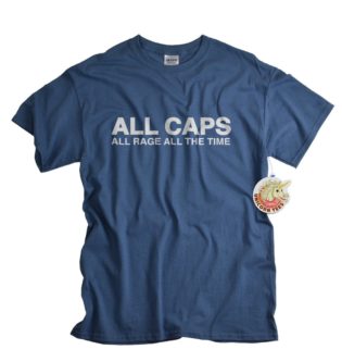 All caps funny adult nerd gift shirt 