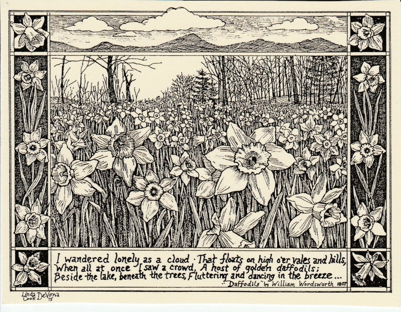 Daffodils poem cards