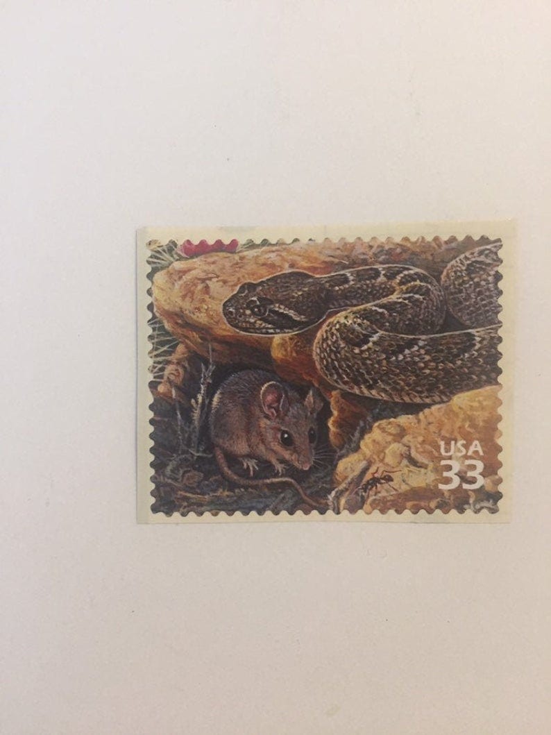 Diamondback Rattlesnake Postage Stamp