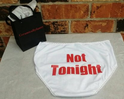 Funny women's panties not tonight joke funny stocking stuffer ideas for adults