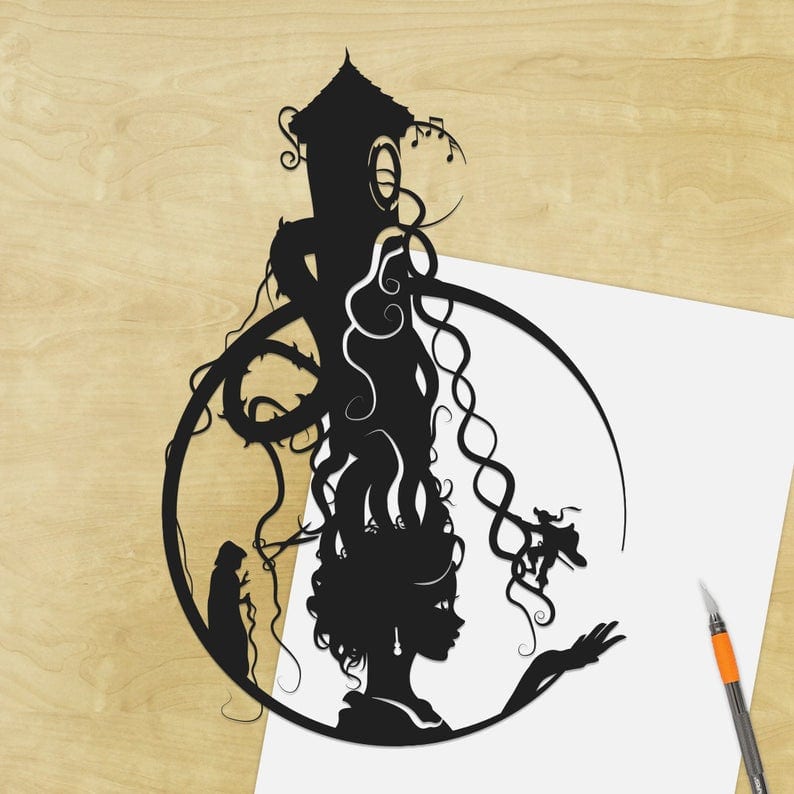 Rapunzel Tower Hair Shadow Cut Art