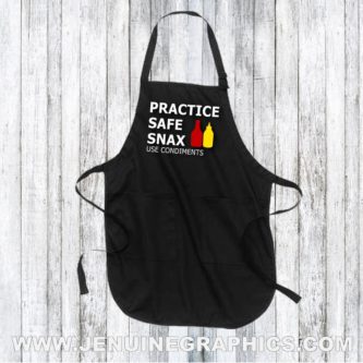 practice safe snax apron funny adult christmas gift 