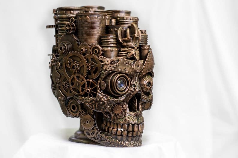 Fancy skull organizer cog wheels gear gifts