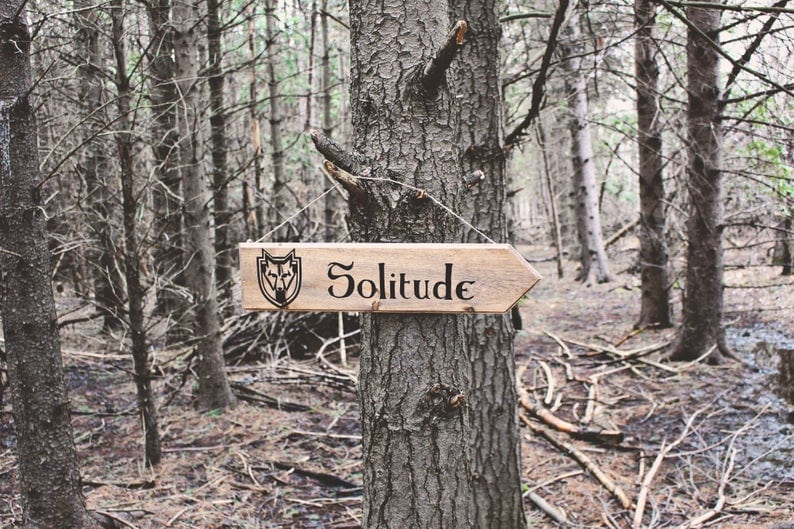 Solitude tree sign wooden handmade gift
