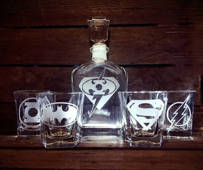 Superheroes Whiskey Decanter Set