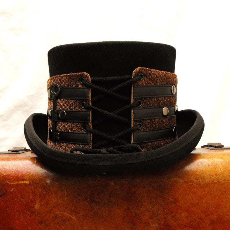 steampunk apparel cosplay top hat with belts