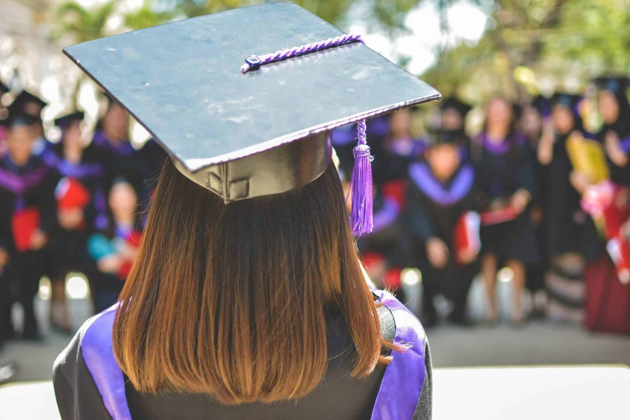 Graduate wearing a paper cap