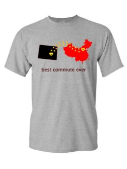 “Best commute ever” State to China with Dino Shirt