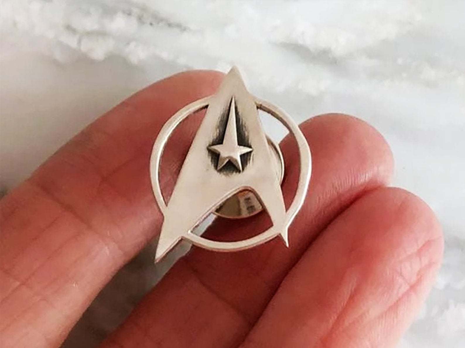 White Star Trek Lapel Pin