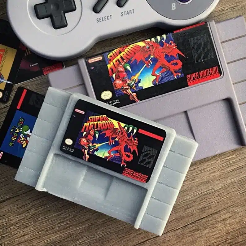 Two soaps that look like old video games. 