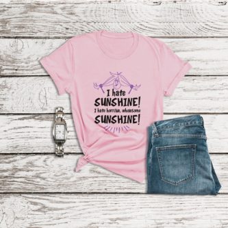 I Hate Sunshine quote shirt from Disney's the sword in the stone
