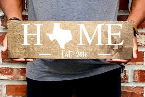 Texas Home wooden sign 