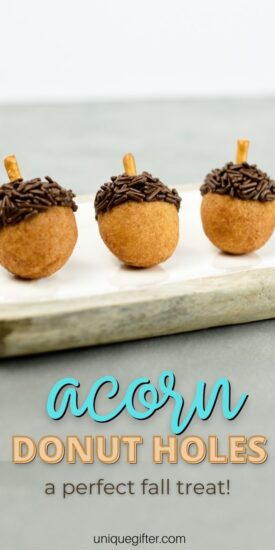 Fall Desserts | Autumn Themed Desserts | Donut Hole Desserts | Donut Hole Recipes | Donut Hole Acorns | Acorn Shaped Sweets | Autumn Treats | Fall Dessert Recipes | #dessert #recipe #acorn #fall #autumn #donuthole
