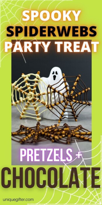 Chocolate Pretzel Spiderweb Halloween Snack