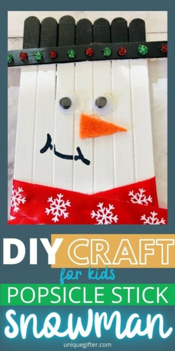 Snowman Craft | Popsicle Stick Craft Project | Christmas Crafts for Kids | Holiday Craft Ideas | Craft Projects for Kids | Holiday Crafts | Snowman Themed DIy Crafts | DIY Christmas Decorations | Christmas Crafts | #Christmas #DIY #decorations #craft #handmade #ornament