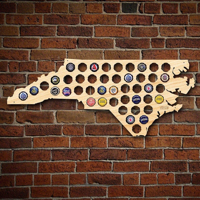 Carolina Panthers Fan Gift Ideas bottle cap map