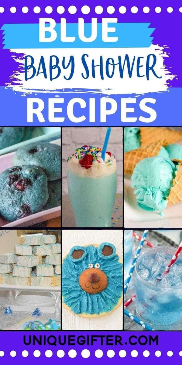 Blue Baby Shower Ideas | Blue Recipes | Blue Cocktails | Blue Desserts | Blue Themed Recipes | Boy Baby Shower Recipes | #bluerecipes #bluefood #bluebabyshower #babyshower #showerideas