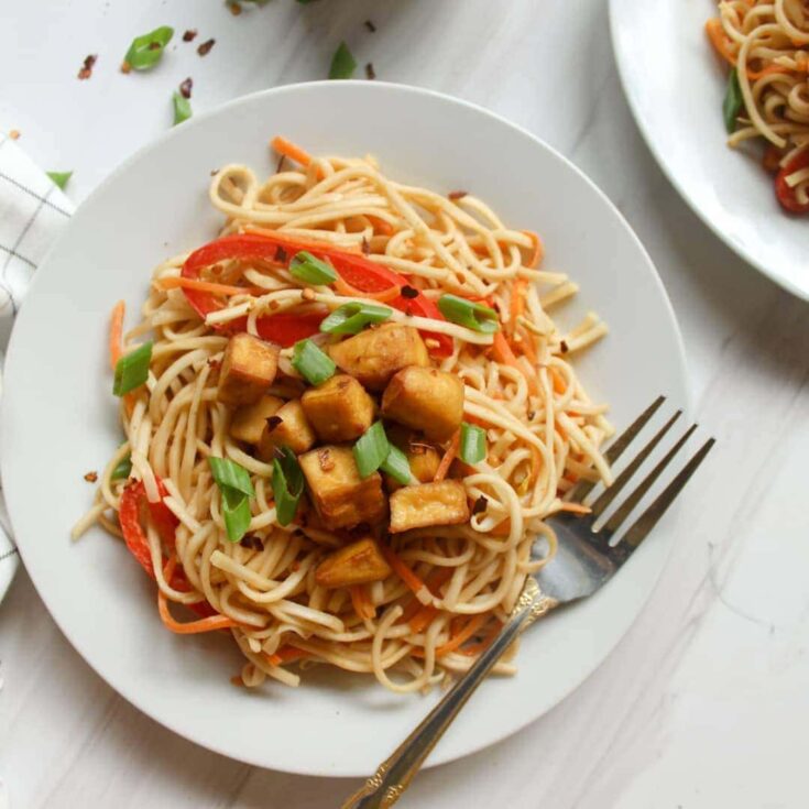 Image for Vegan Peanut Noodles With Crispy Tofu – my plantiful cooking