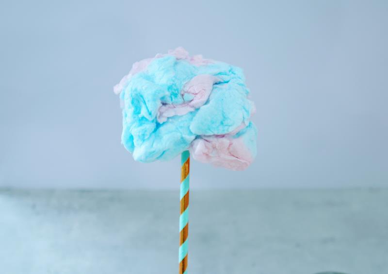 finished cotton candy treat. 