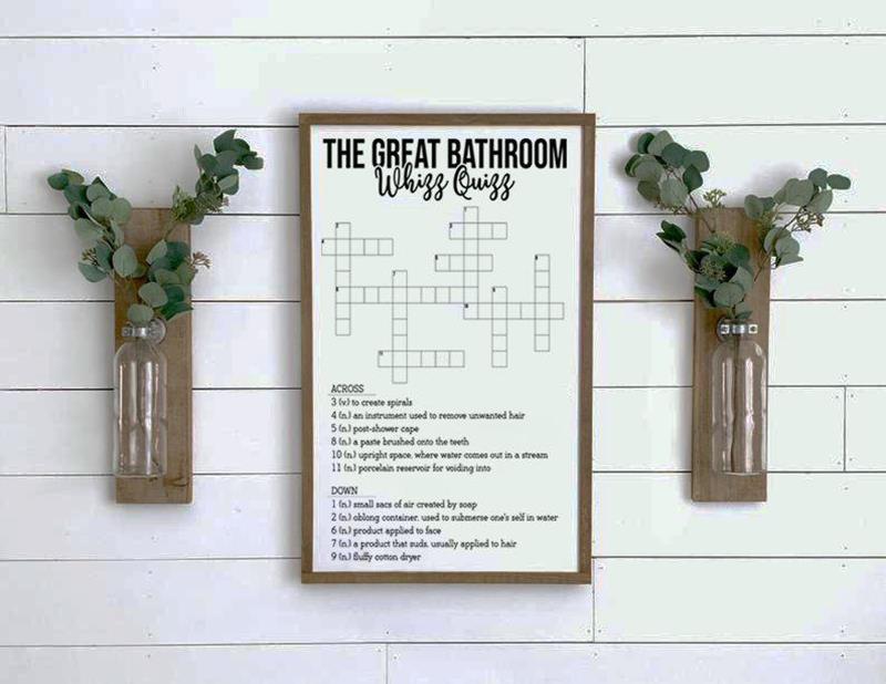 bathroom crossword sign 