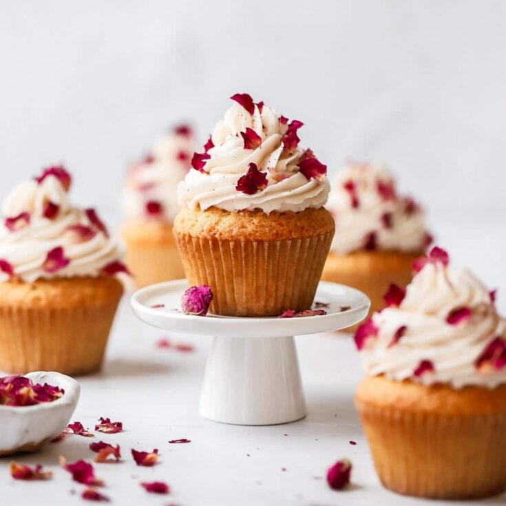 Image for Rosé Cupcakes with Rose Petals Recipe