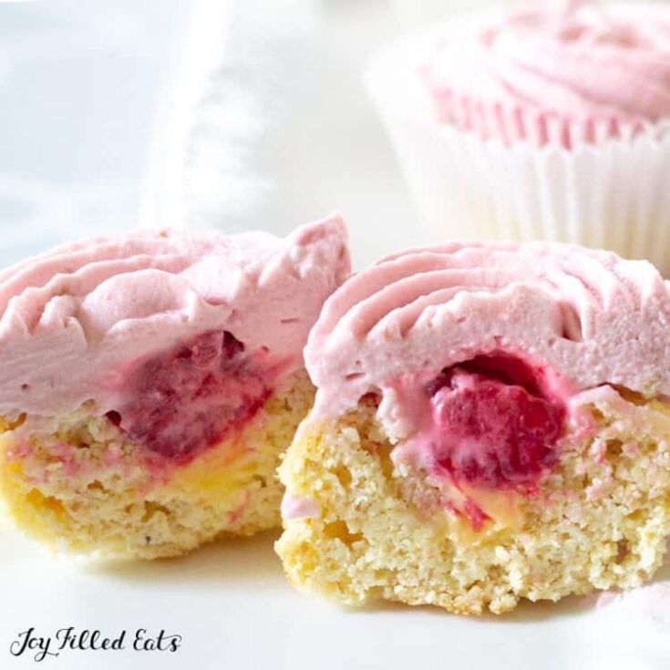 Image for Lemon Cupcakes w/Raspberry Frosting - Low Carb, Keto, THM S