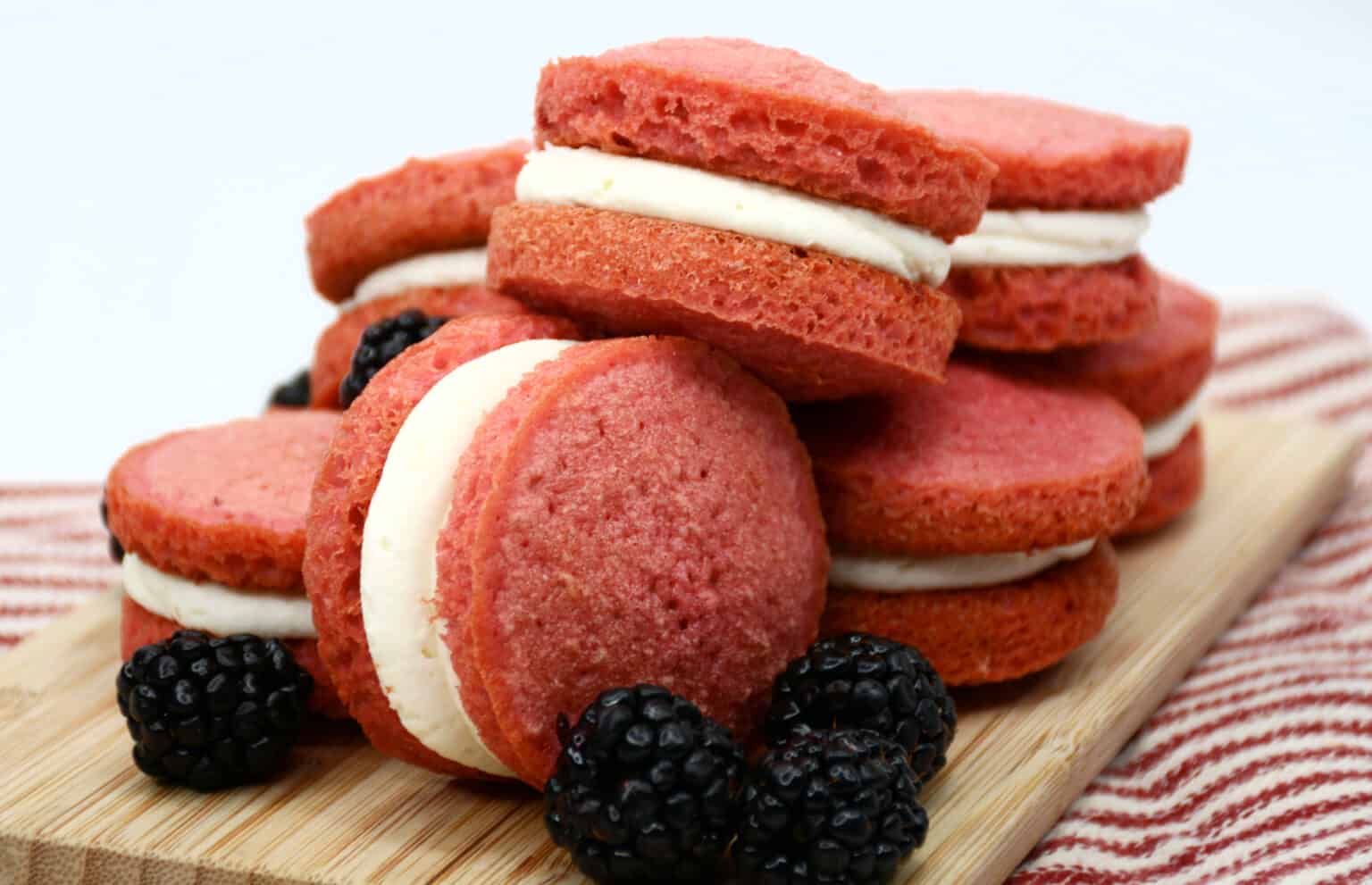 Berry Mojito Whoopie Pies close up.